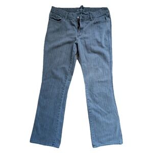 New York & Company Platinum Gray Bootcut Jeans 12 Vertical Texture Stretch